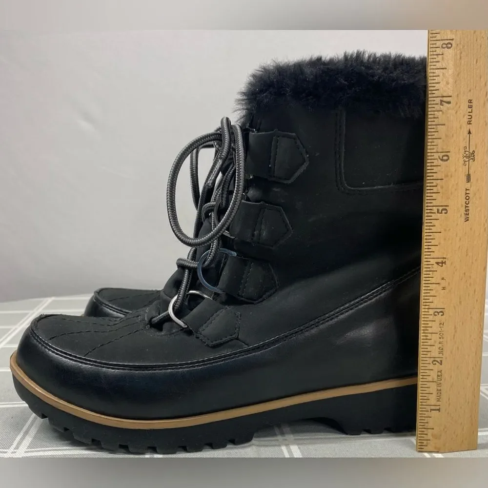 JBU Jambu Womens Black Maldive Weather Ready Winter Boot Faux Fur Sz 8 M Lace Up